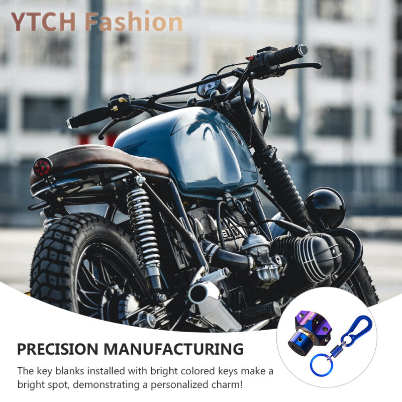 YA General Cnc Modified Burnt Titanium Key Head Racing Boat Hexagonal Burnt Titanium Key Head Key Chain