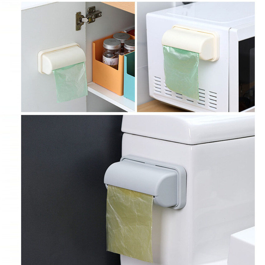 Trash Bags Storage Box Wall Mounted Kitchen Bathroom Plastic Garbage Bag Container Dispenser Home Storage