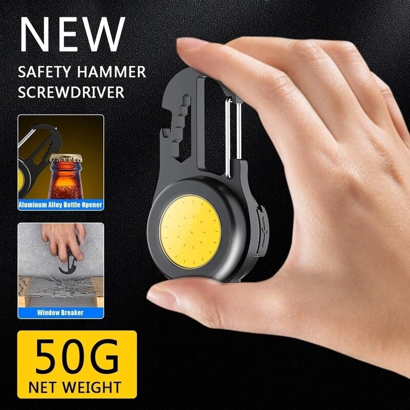 Đèn Pha COB Mini Cầm Tay Đèn Móc Khóa Khẩn Cấp Chống Nước Sạc USB Đa Năng Đèn Cắm Trại Làm Việc Ngoài Trời Đèn Pin 2 Loại