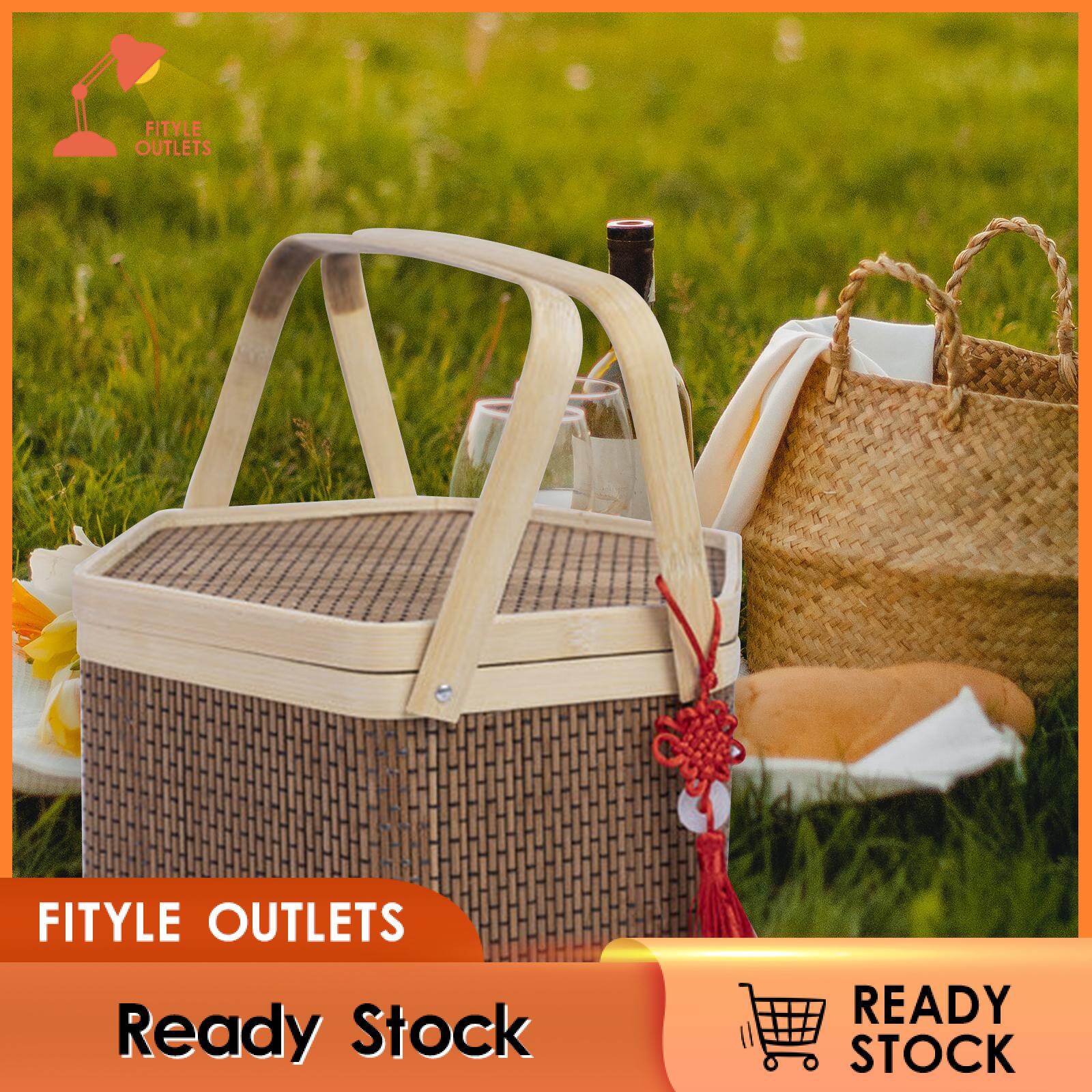 Fityle Gift Baskets With Handles Organizer Basket For Camping Living Room  Kitchen | Lazada Singapore