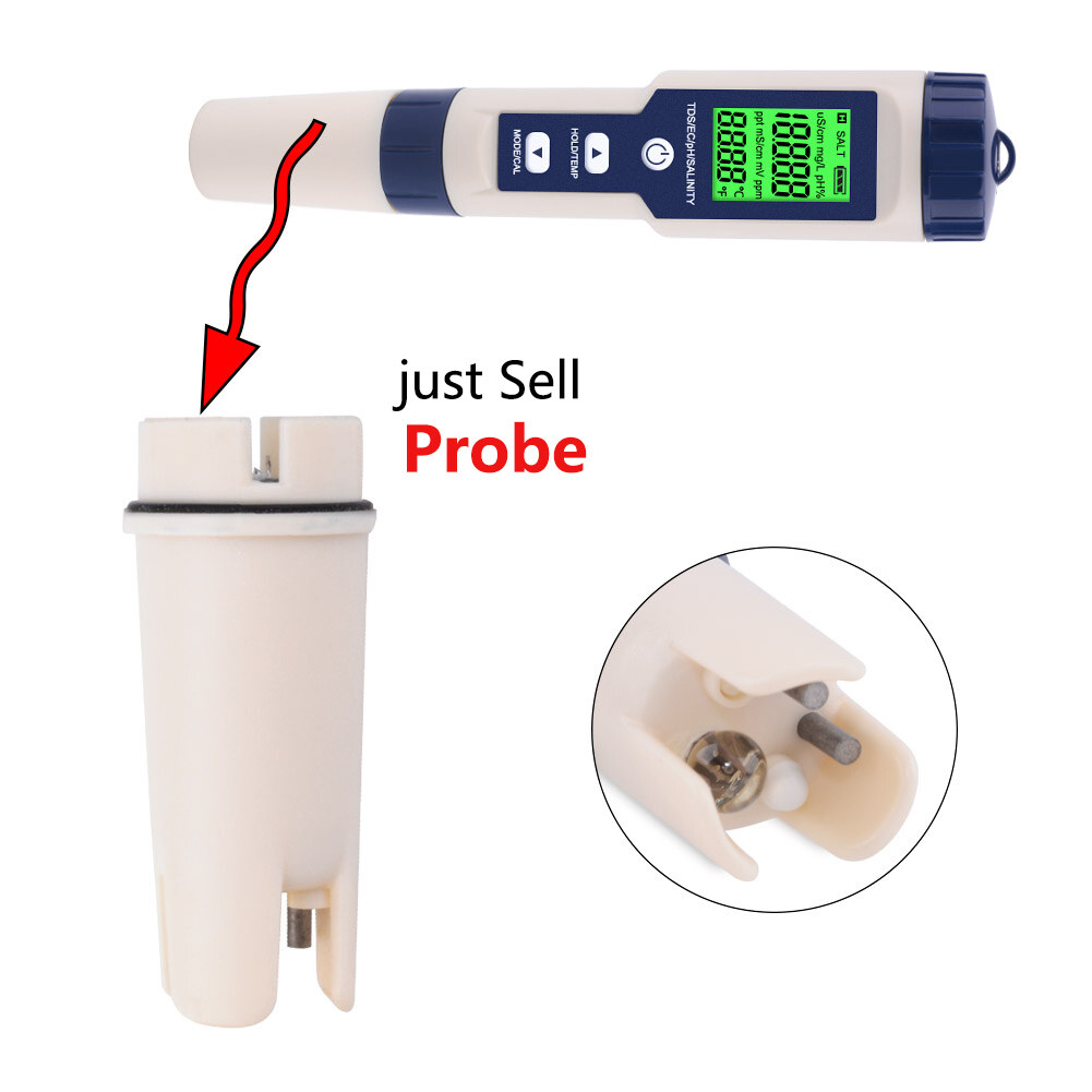 yieryi New EZ9909 probe for 5-in-1 Water Quality Tester PH/EC (Conductivity) /TDS (ppm) /Salinity (ppt) /Temp tester