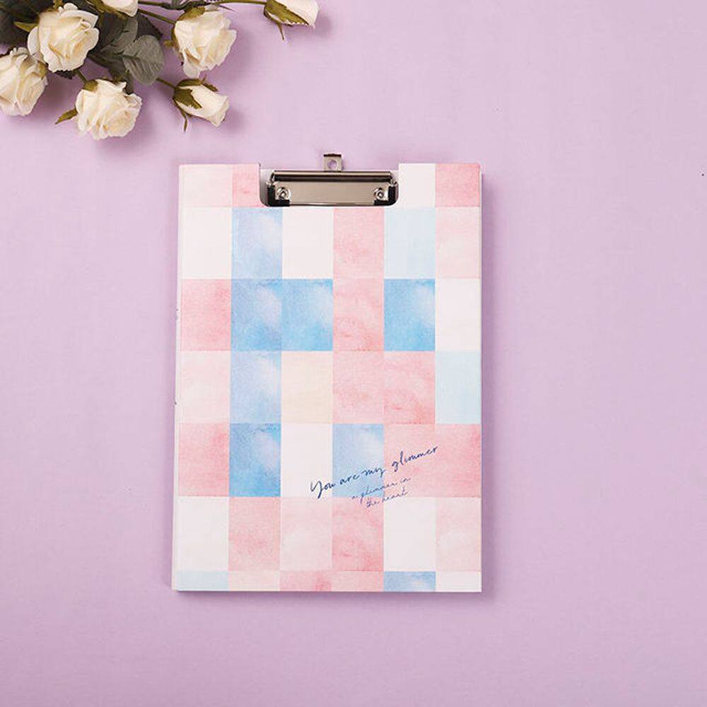 MMLUCK Cartoon School Stationery Memo Clip With Hanging Hole A4 Paperboard Writing Pad Document Board Clip Exam Pad File Folder A4 Clipboard