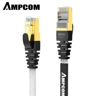 Ampcom Cat7 Cáp Ethernet RJ45 Cáp LAN Mạng Phẳng Dây Cáp Giao Diện Kép Mạ Vàng Kết Nối Cho Router -5M thumbnail