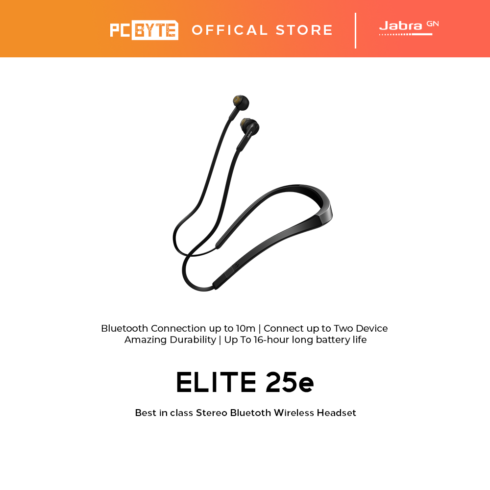 Jabra Elite 25e (Black Silver) Sports Stereo Bluetooth Wireless