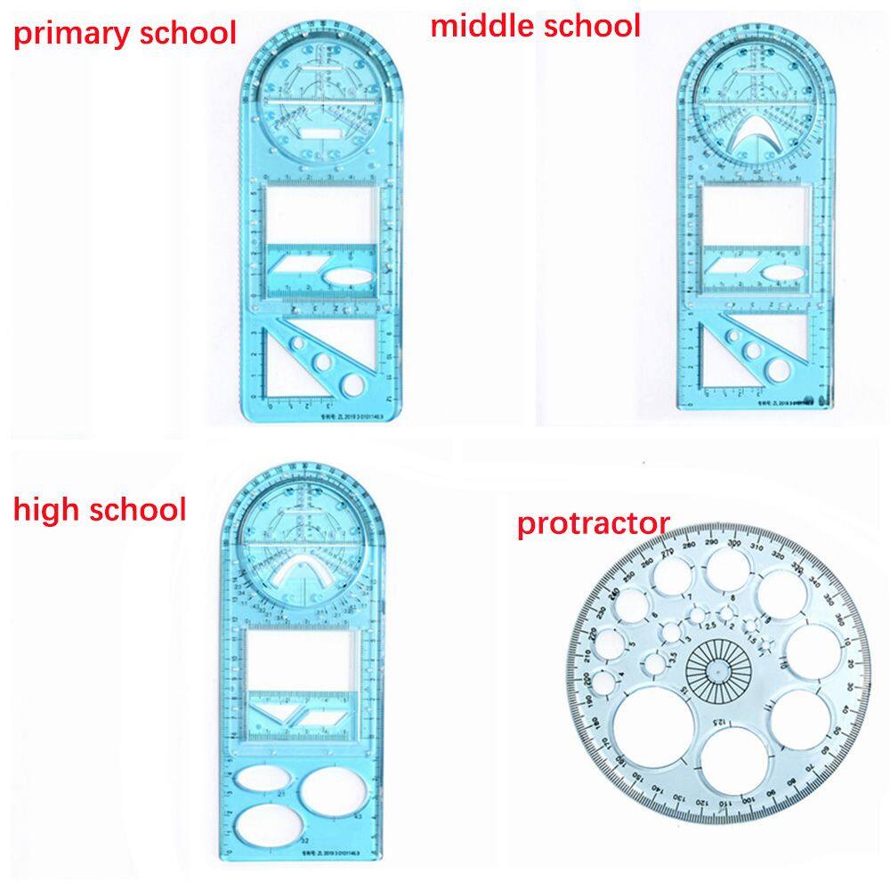 MMLUCK Multifunctional Architecture Supply For Students School Activity Geometric Ruler Protractor Drawing Template Measuring Tool