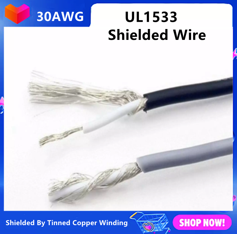 10M 30AWG Shielded Wire For Audio Single Core PVC Insulated Speaker Wire UL1533