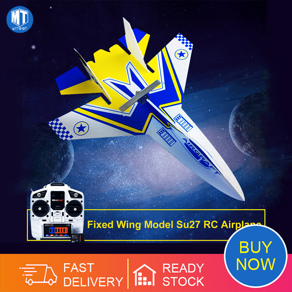 Fixed Wing Model Su27 RC Airplane With Microzone MC6C Transmitter with Receiver and Structure Parts For DIY RC Aircraft