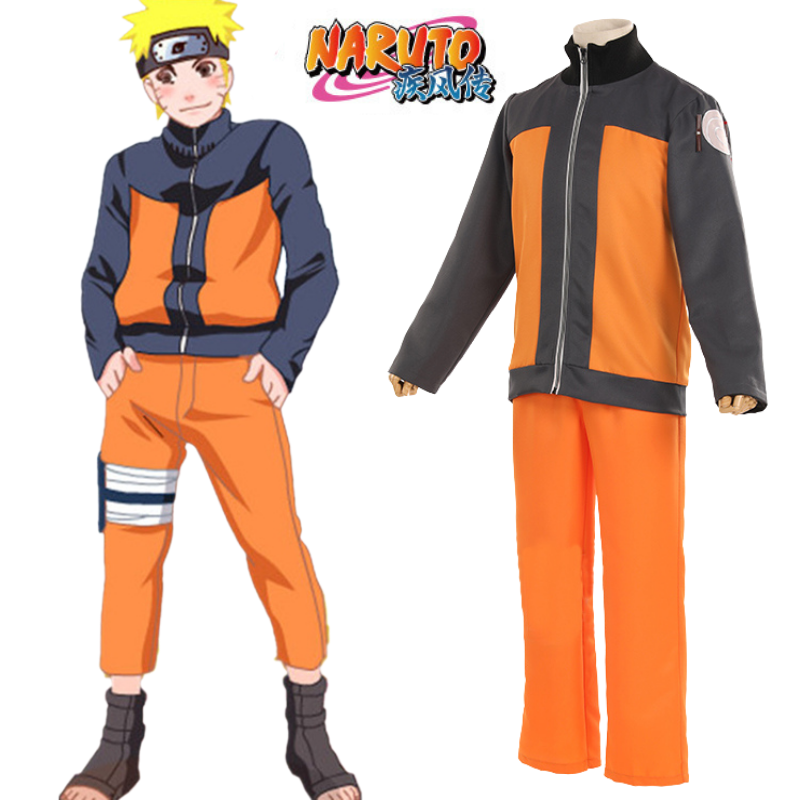 Anime Naruto Shippuden Uzumaki Naruto Cosplay Costume Jacket Pant Full  Outfit/