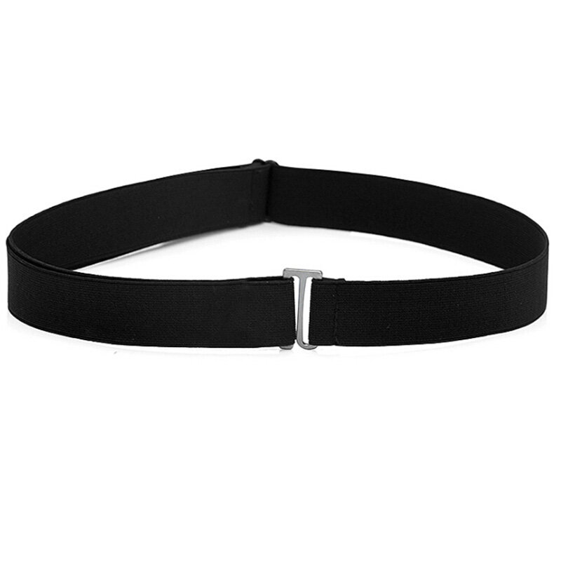 【ranye】Invisible Belt Buckle Plastic Elastic Belt Women Men Adjustable Belt Fashion