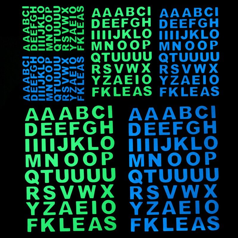 Glow in the Dark Letters Sticker Luminous Alphabet Stickers Wall Switch Laptop Furniture House DIY Decoration Name Sticker Decal