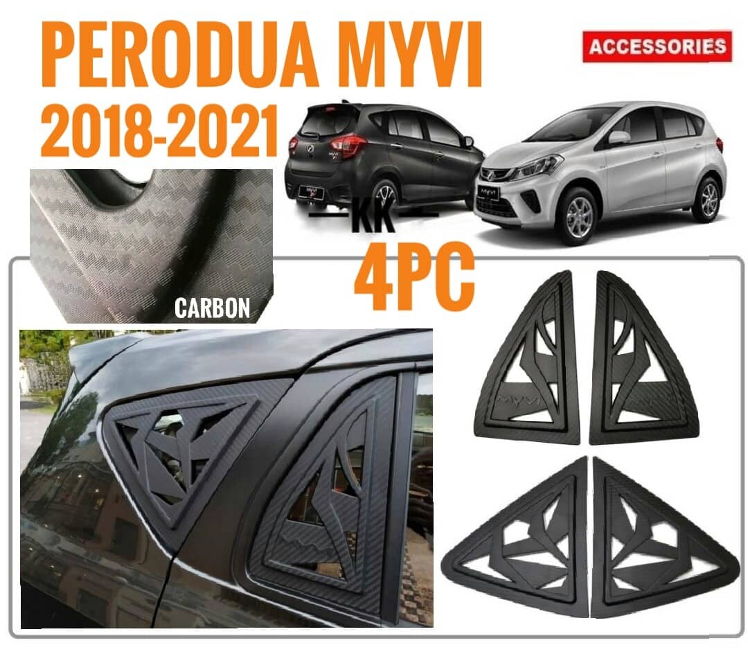 Perodua Myvi Window Cover Myvi New Carbon Window Cover Rear Side Triangle Mirror Cover Car Window Protector Car Sun Protector Myvi New Accesories 2017 2018 2019 2020 2021 Lazada