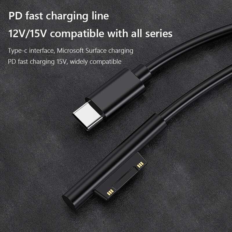 Cáp Chuyển Đổi Sạc Nhanh Bộ Nguồn USB C, Cáp Sạc Cho Microsoft Surface Pro 3 4 5 6