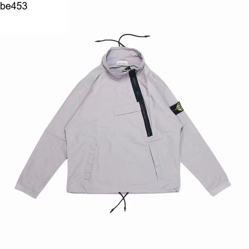 710★be453 Stone island stone island Áo Khoác Gió Mỏng Phối Khóa Kéo Thời Trang Cho Nam