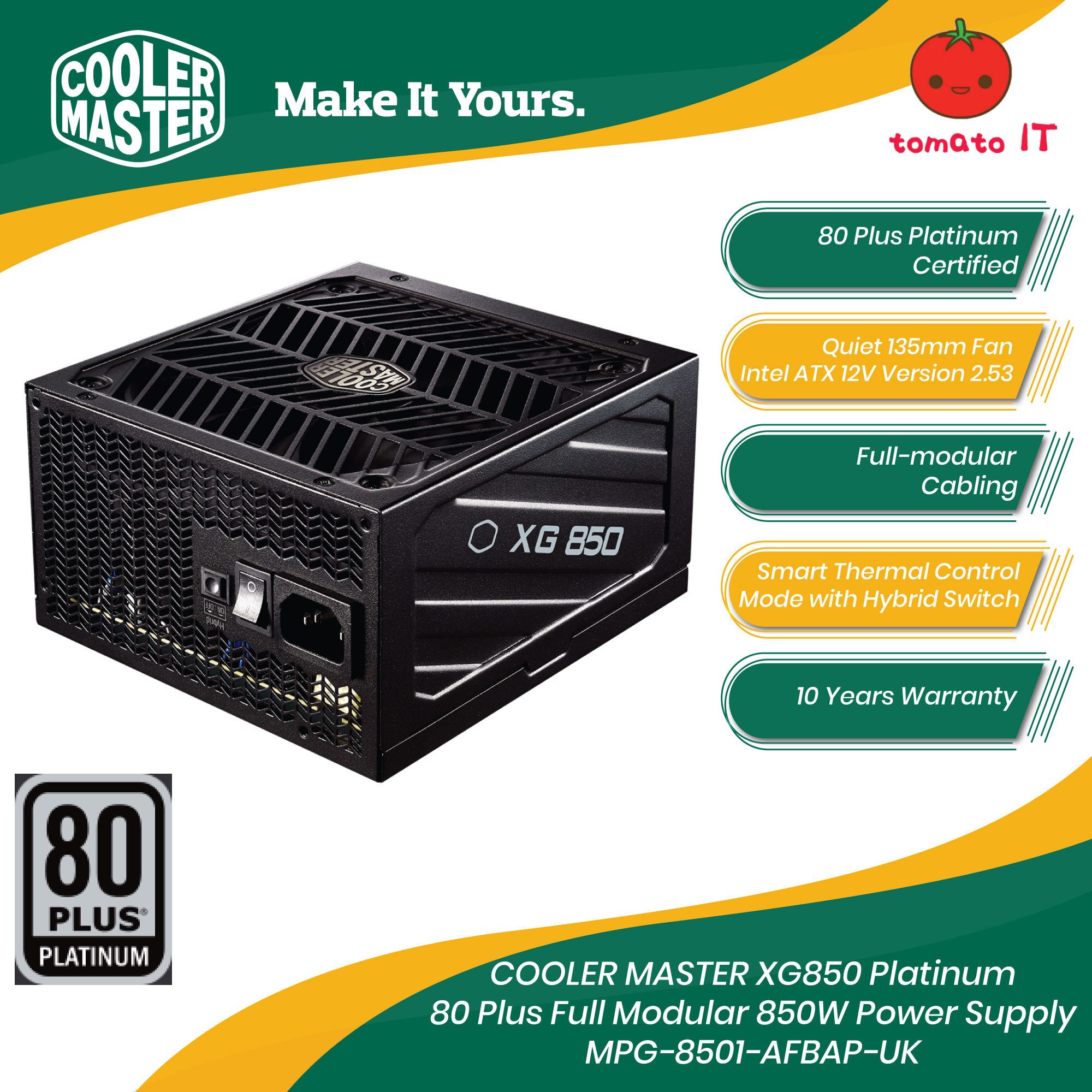 新品10年保証 Cooler Master XG850 850W プラチナ 電源 当日発送品 www