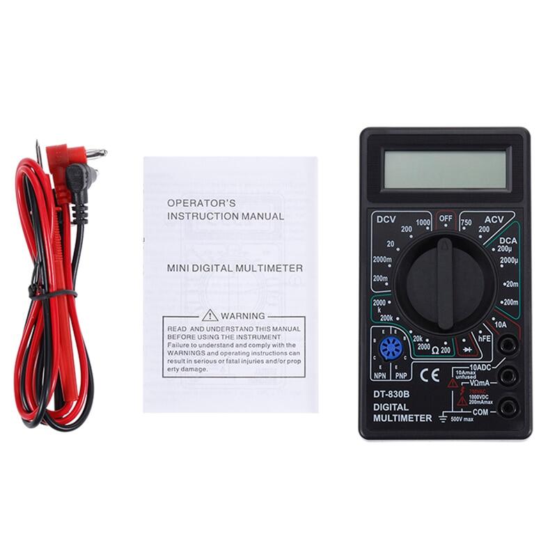 LCD Digital Multimeter AC DC 750V 1000V Digital Mini Multimeter probe ...