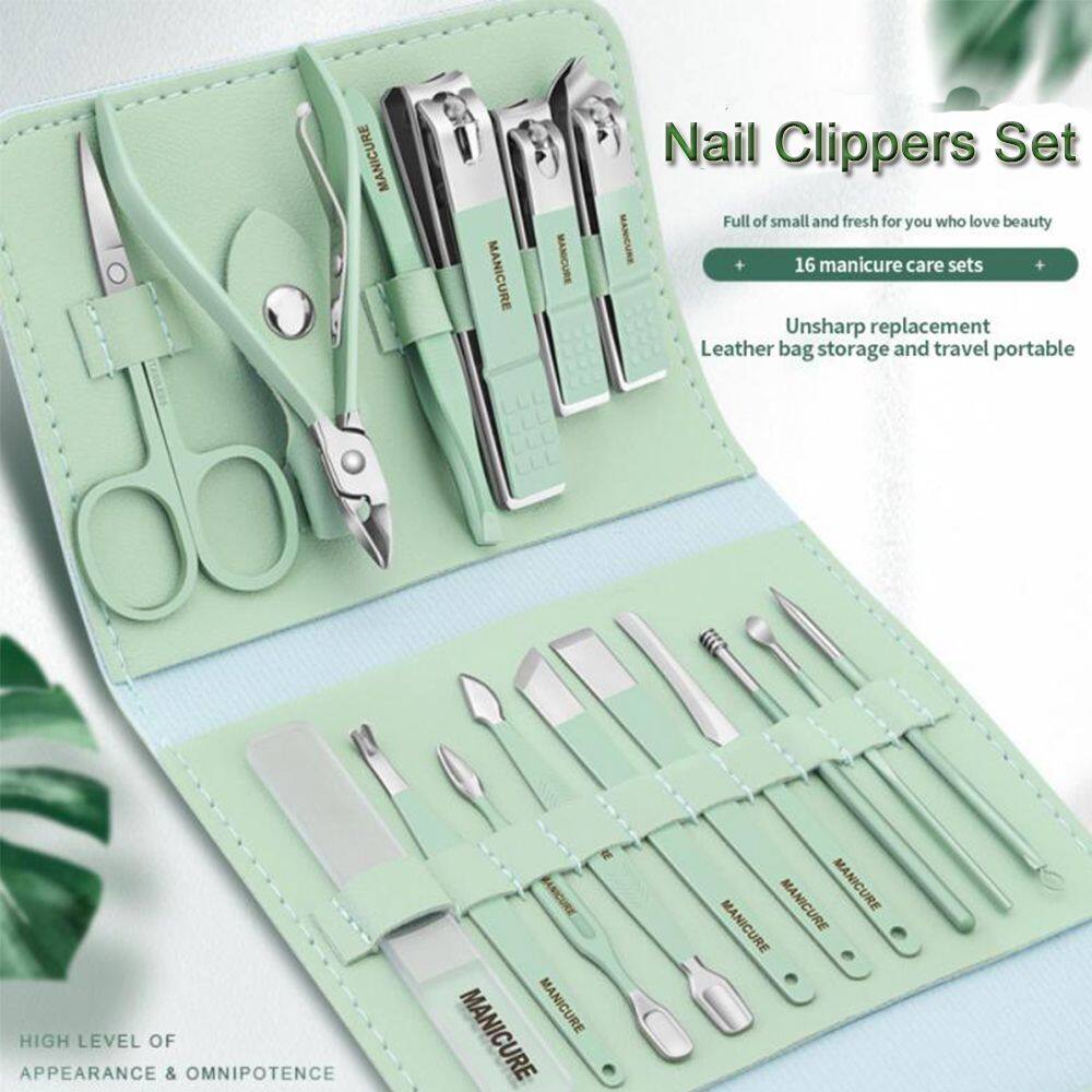 Bộ kìm cắt móng tay 16 món dụng cụ làm đẹp tại chỗ kìm cắt móng kìm làm đẹp móng tay dao cắt móng chân dao cắt da chết