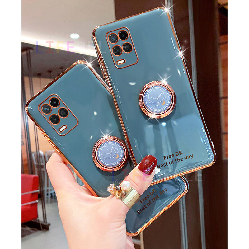 Ốp Lưng LIFEBELLE Dành Cho OPPO A54 4G Ốp Lưng + Giá Đỡ Nhẫn Đeo Ngón Tay, Ốp Điện Thoại Viền Mạ Siêu Mỏng Sáng Bóng Sang Trọng Ốp Bảo Vệ Chống Sốc Cao Cấp Bằng Silicon TPU Mềm