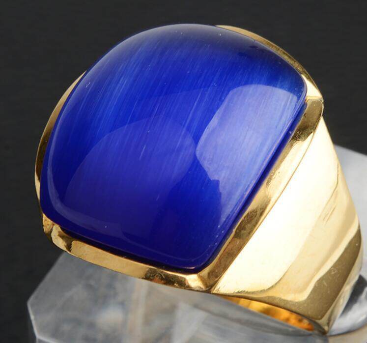 Wgk European and American stainless steel ring for men and women retro ring titanium steel artificial opal ring men