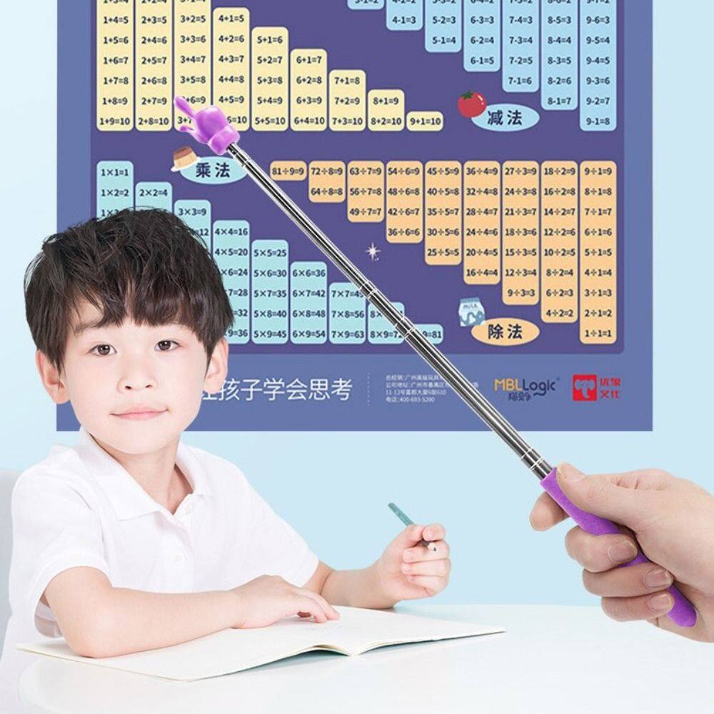 BASO4 8 Color Retractable Teaching Aids Teacher Supplies School Reading Sticks Class Pointer Stick White Board Finger Reading Guide Teaching Stick Preschool Teaching Tools Teacher's Special Pointer