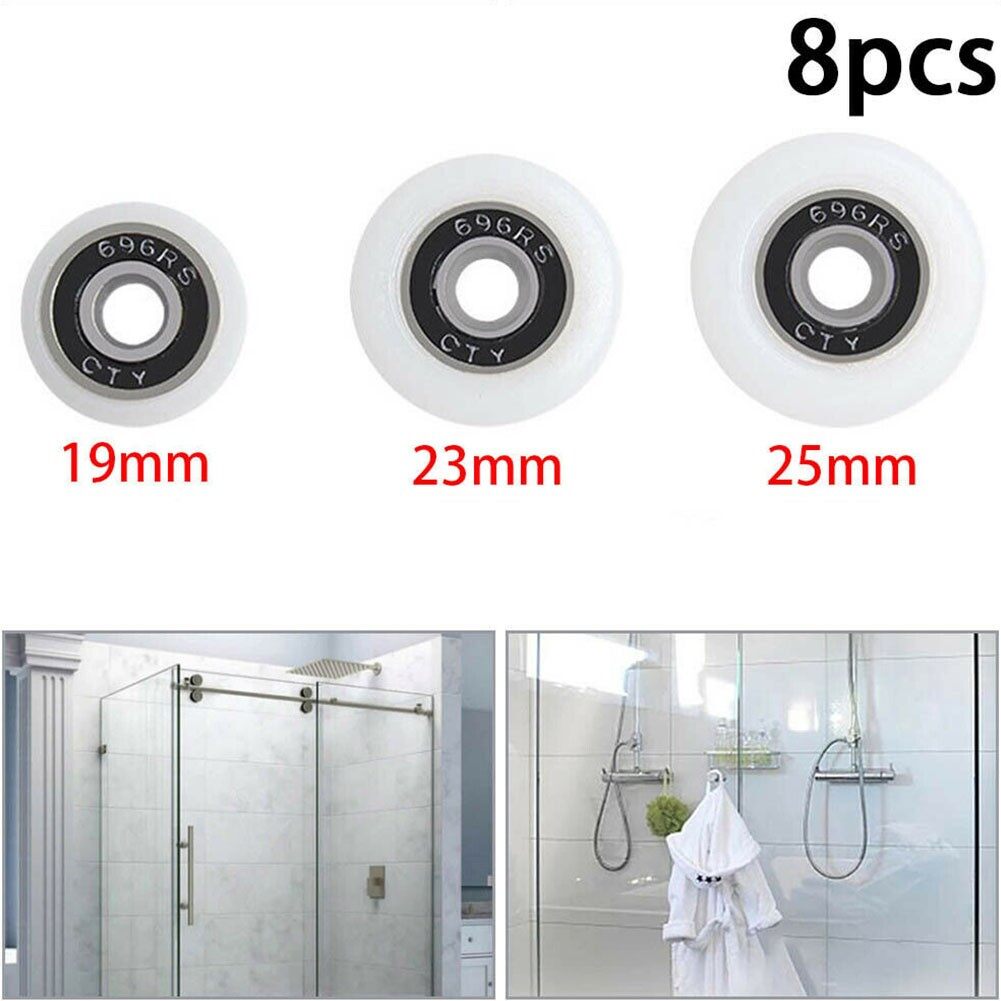 8Pcs Shower Door Rollers Practical Runner Wheels 19/23/25mm For Shower Enclosures