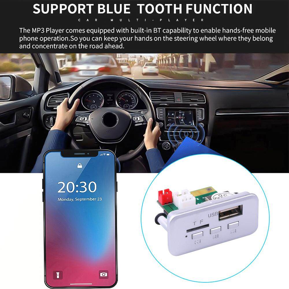Bảng Giải Mã MP3 Bluetooth 5.0 Không Dây 12V Mô-đun Âm Thanh MP3 WMA Hỗ Trợ USB FM TF Radio Đầu Vào AUX Cho Đài Phát Thanh Gia Đình Xe Hơi