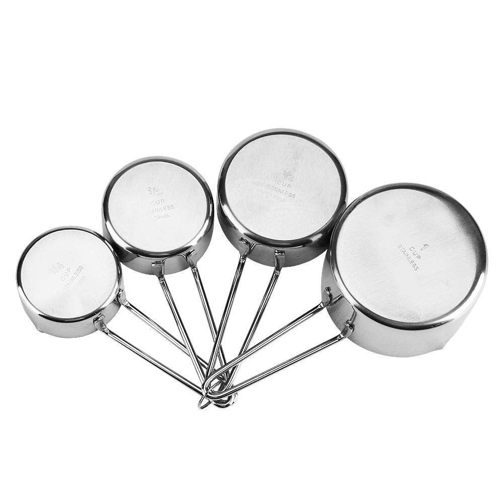 8pcs/set Stainless Steel Measuring Cups&Spoons Kit Sugar Coffee Milk Kitchen Gadget Baking Tool