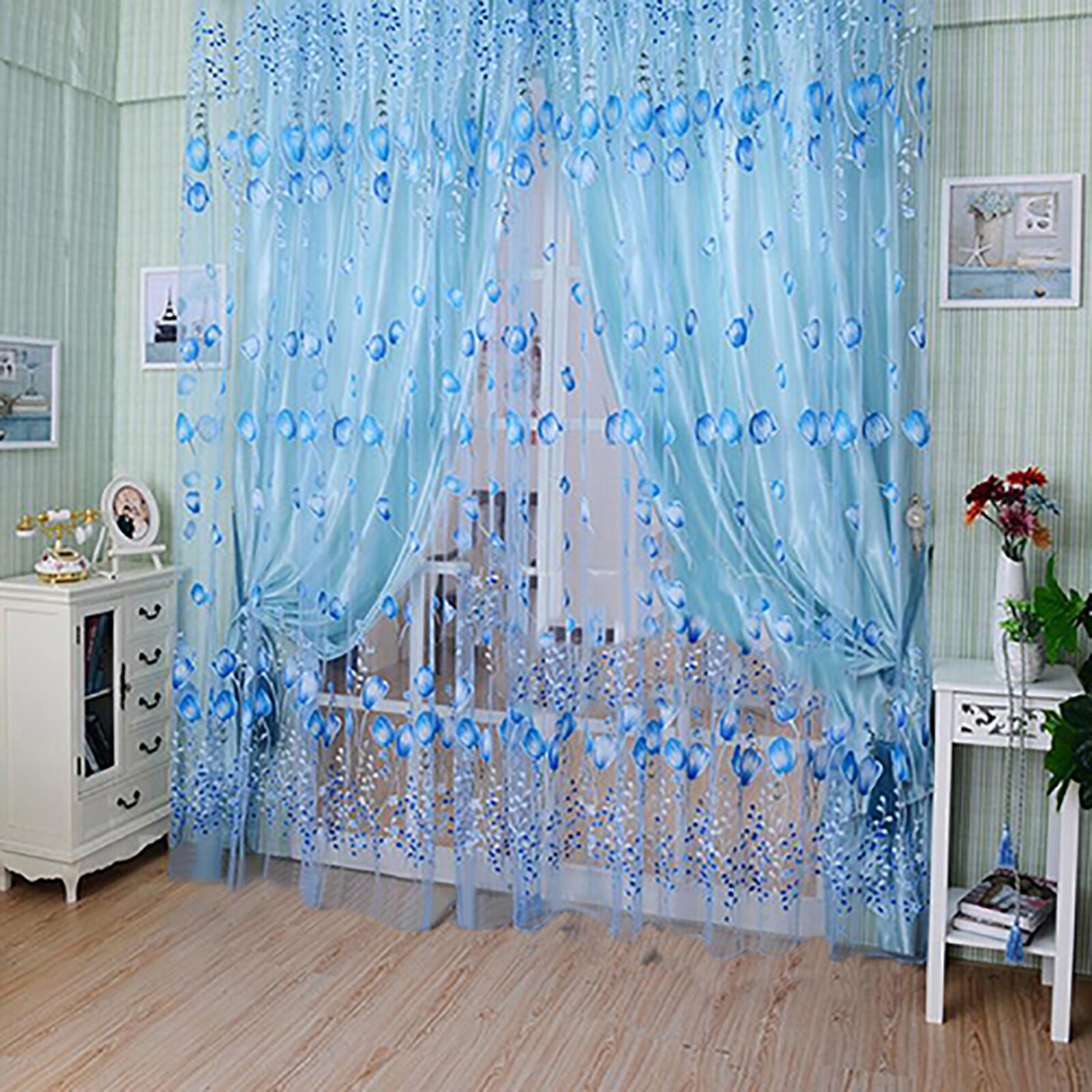 1 Home curtains window curtains living room window curtain floral tulle voile window curtain canopy bedspread
