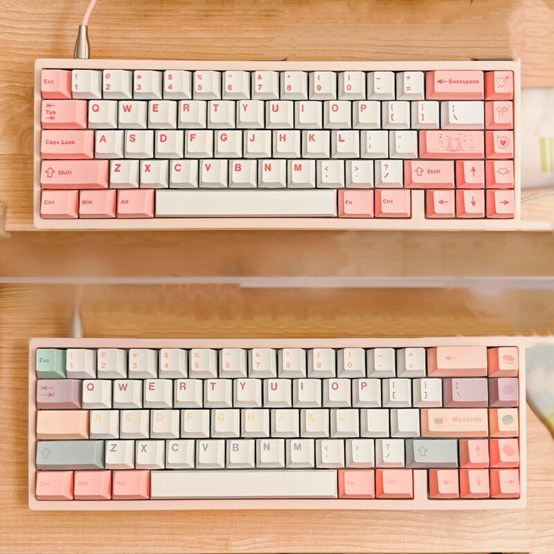 【Keycap Only】Beach Keycap Macaron Keycap 145 Keys Cherry Profile PBT Sublimation with 7u Spacebar Split space Keycaps For Cherry MX Switch Mechanical Keyboard RK61/Anne Pro 2/GK61