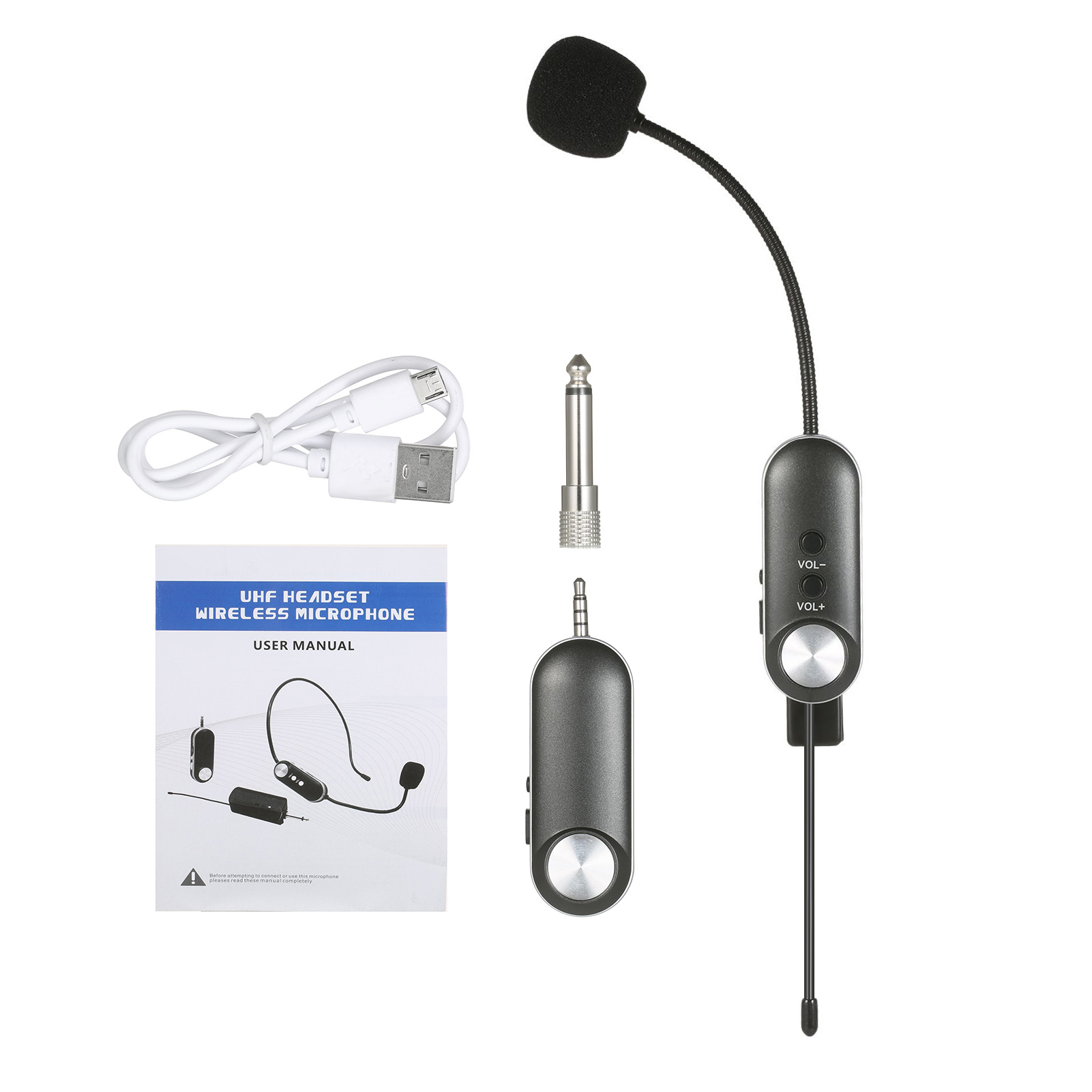 keykits-Headset Wireless Microphone Instrument Mic Omni-directional Hifi Microphone Wireless Instrument Microphone System Receiver & Transmitter UHF Clip Type Mic+Receiver for Sax Saxophone French Horn Trumpet Trumbone