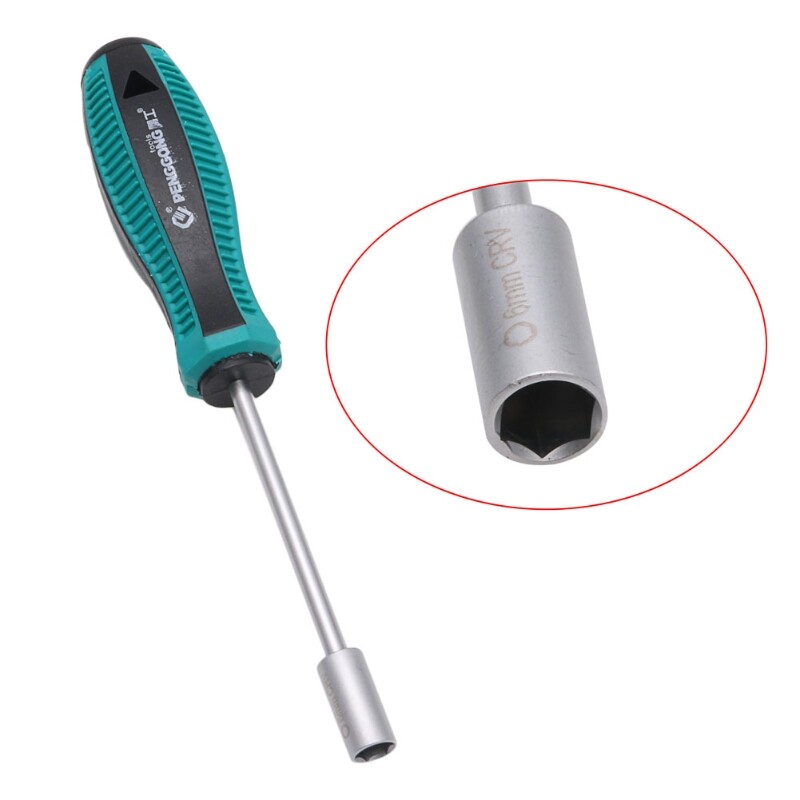 Metal Socket Driver Wrench Screwdriver Hex Nut Key Nutdriver Hand Tool 6mm