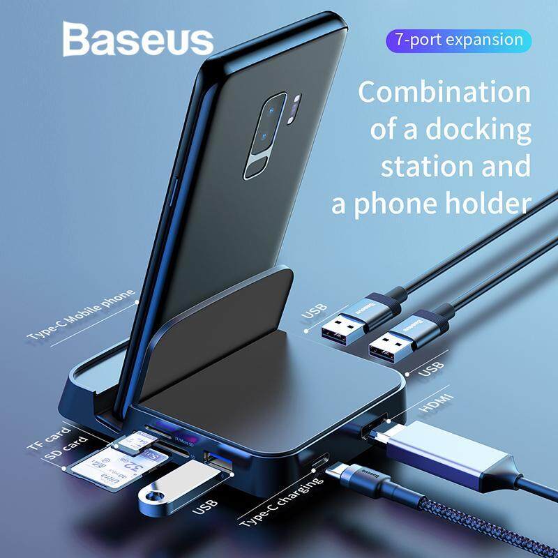 Baseus Type-C Phone HUB Multi USB C Docking Station USB Tpye C HUB HDMI Dock with Power Adapter