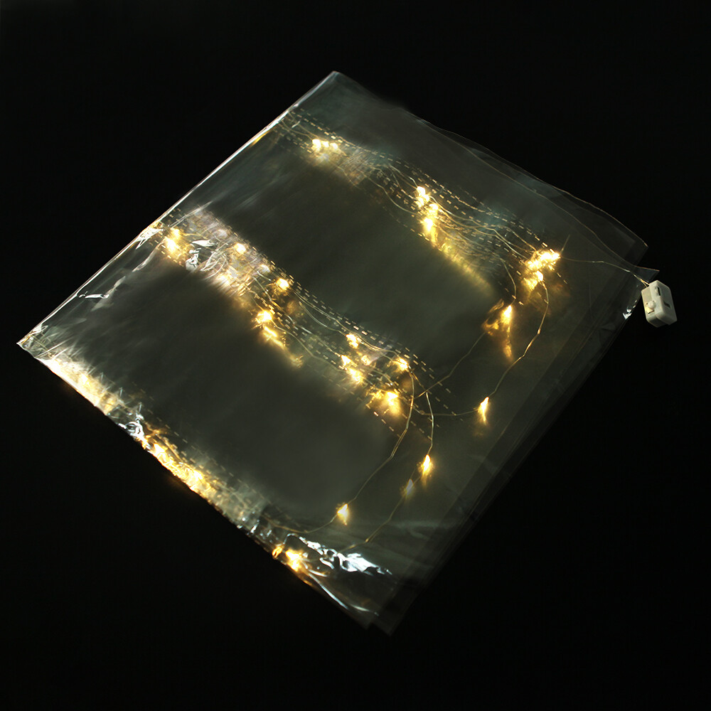 60x60cm Waterproof LED Flower Bouquet Wrapping Paper/ DIY Creative Clear Cellophane with Led Light/ Multipurpose Gift Decorative Wrapping Paper