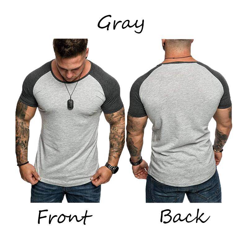 Happybuyner Men Short Sleeve Slim Fit Blouse T Shirt Summer Casual Muscle Tee Tops Shirts for Gym Train