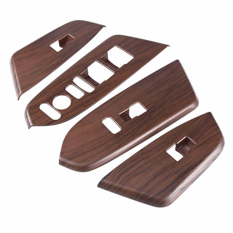 4Pcs Car Peach Wood Window Switch Control Panel Cover Trim Plastic For Honda CRV 2017 2018