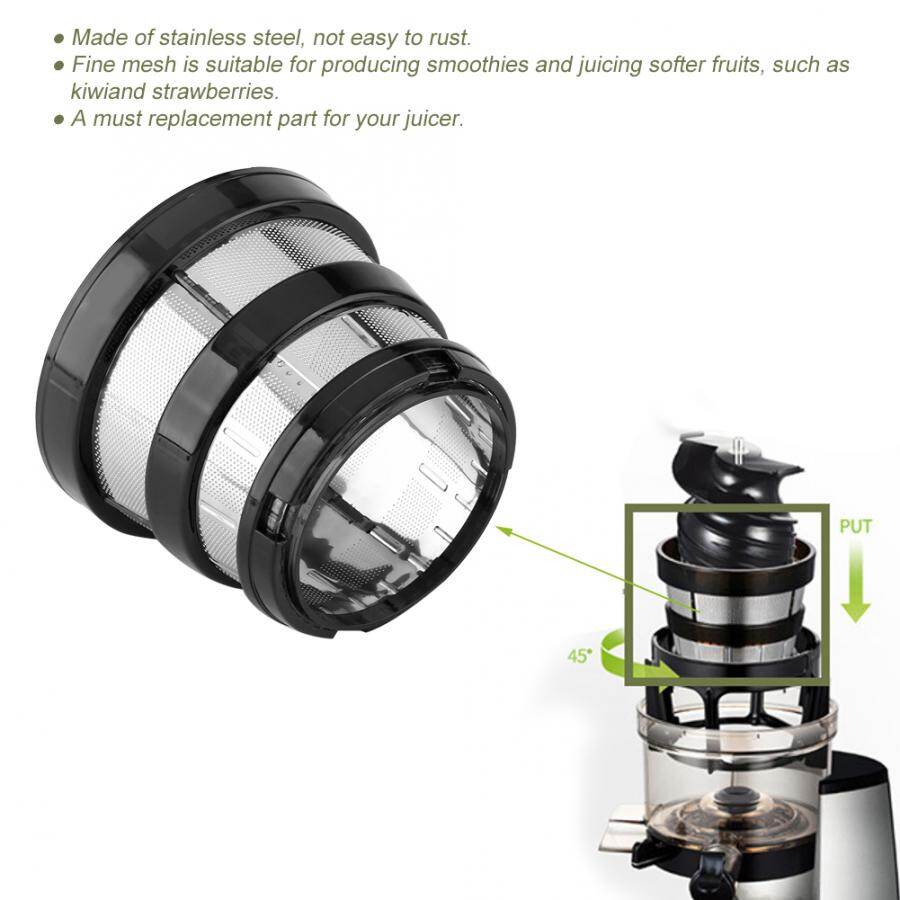 Slow juicer fine mesh screen strainer filter small hole for hurom hh sbf11 hu-19sgm parts plastic + stainless steel