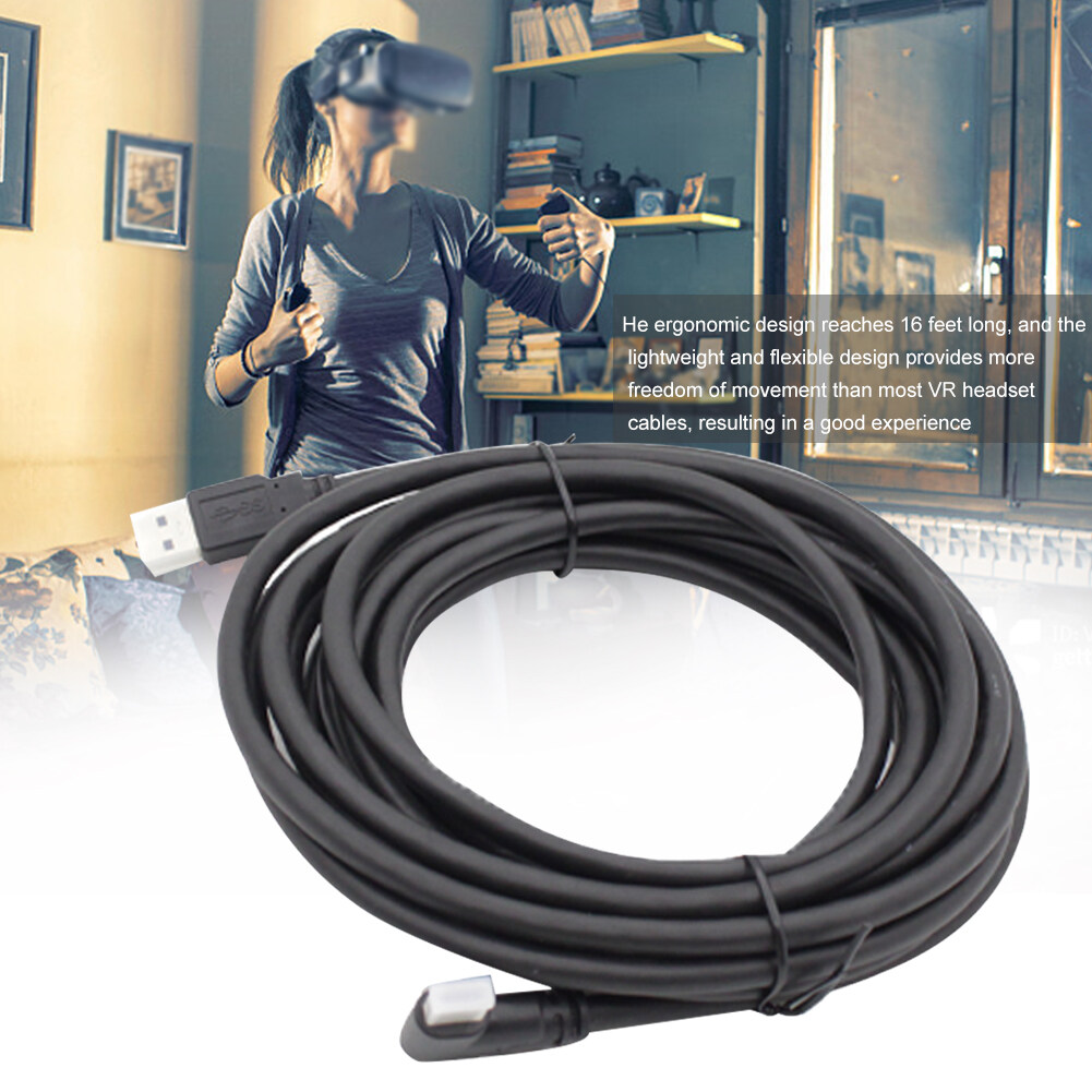 5M เกม PC Link Cable หูฟัง VR USB Type C ถ่ายโอนข้อมูลแบบพกพา PVC เชื่อมต่อบ้านความเร็วสูงสีดำชาร์จเร็วสำหรับ Oculus Store2
