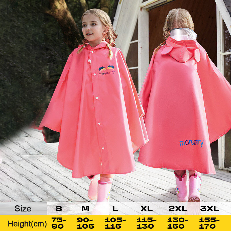 HS Children's raincoat with schoolbag bit students cycling raincoat waterproof cape waterproof raincoat