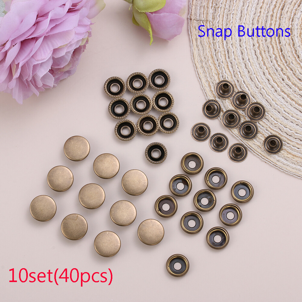 10set(40pcs) Clothes Shirts Sewing Accessories Scrapbooking Stud Snap Buttons Press Button Fasteners Round