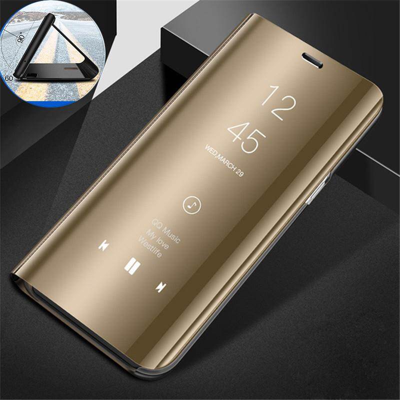 Clear View Mirror Case For Samsung Galaxy A9 / A9 2018 Leather Flip Stand Case Mobile Accessories Phone Cases Cover