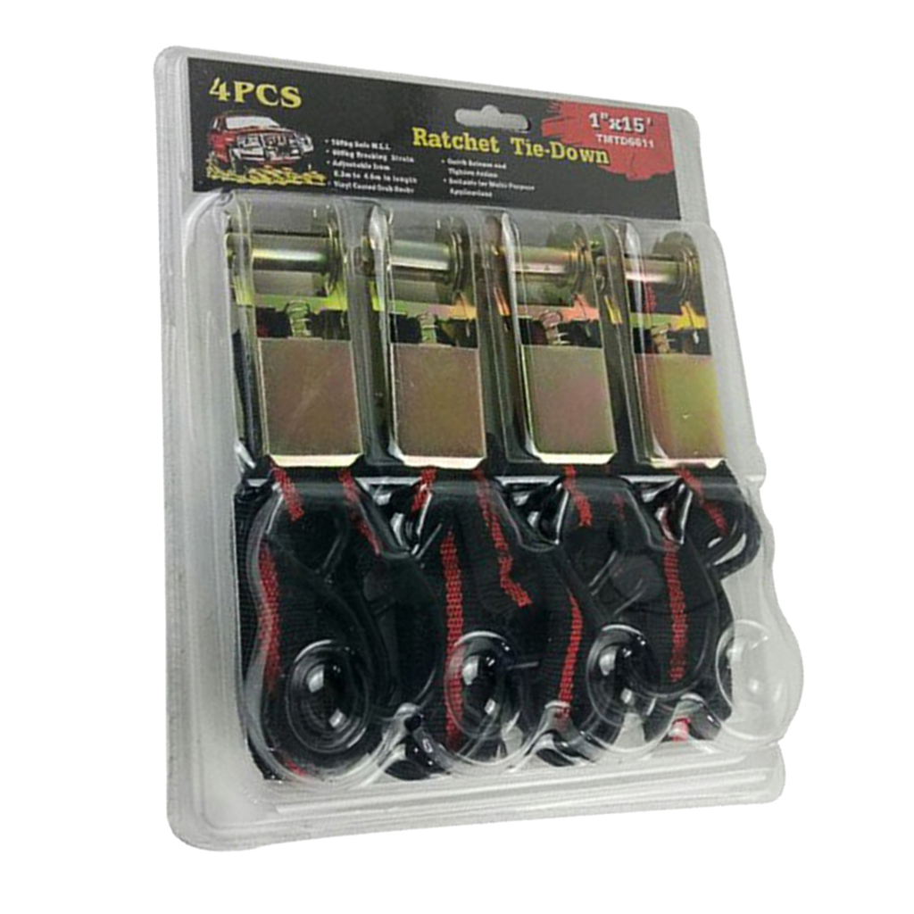 Artist Gather 4 Pack Ratchet Straps 1in X 15ft Ratcheting Tie Downs For Moving Securing Cargo Lazada Ph