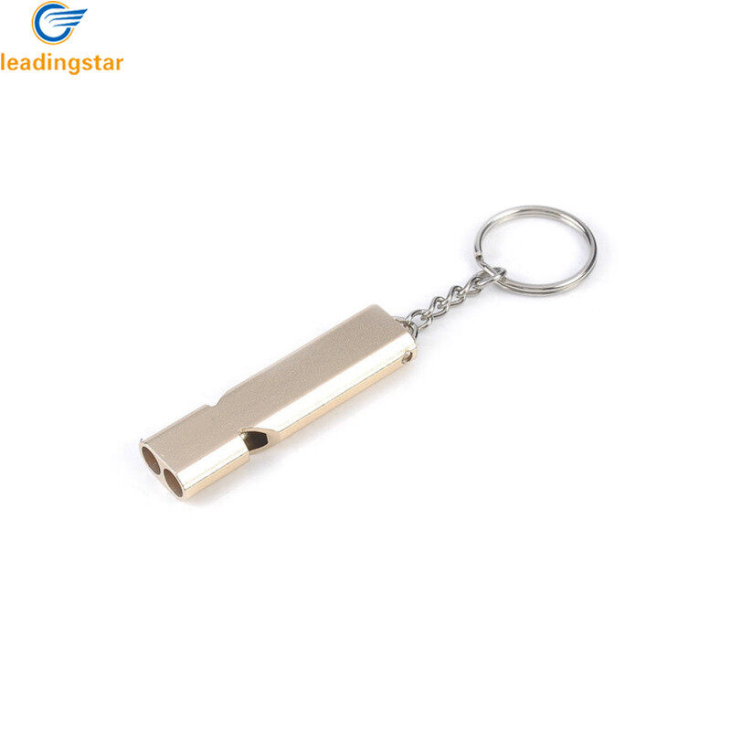 LeadingStar Fast Delivery Double-frequency Alloy Aluminum Emergency Survival Whistle Outdoor Tool Keychain