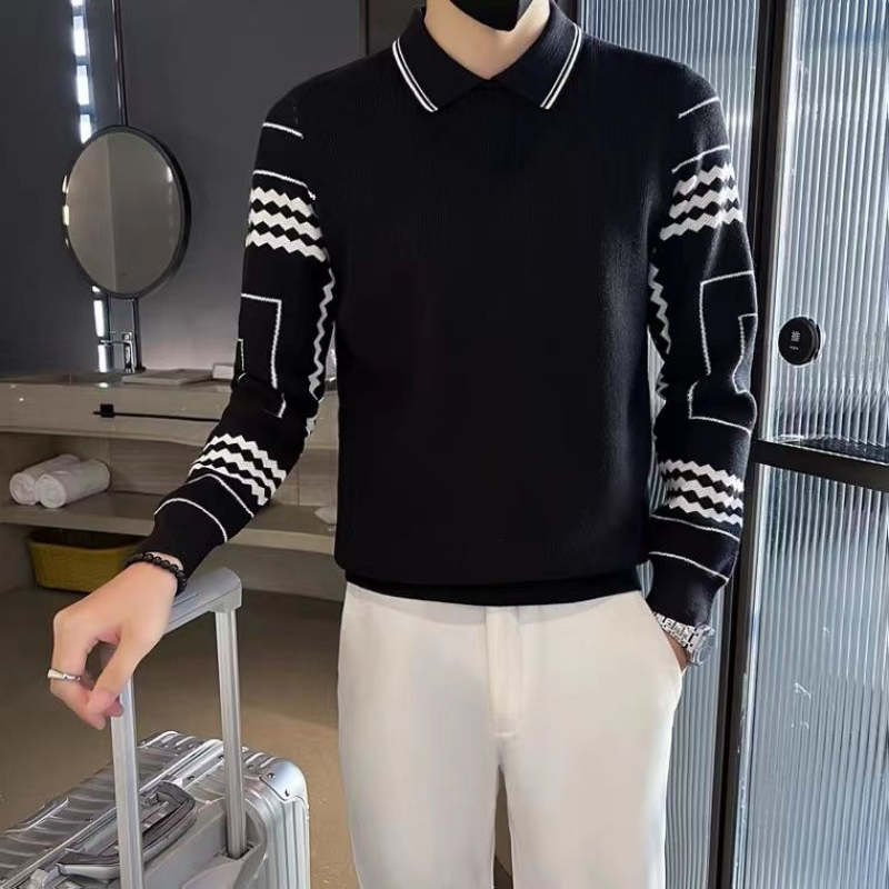 Kragen Pullover männer 2022 Herbst und Winter Neue Vielseitige Slim Fit Warme Strickwaren Winter Tragen Unterwolle Thread Fashion484_voghion.com