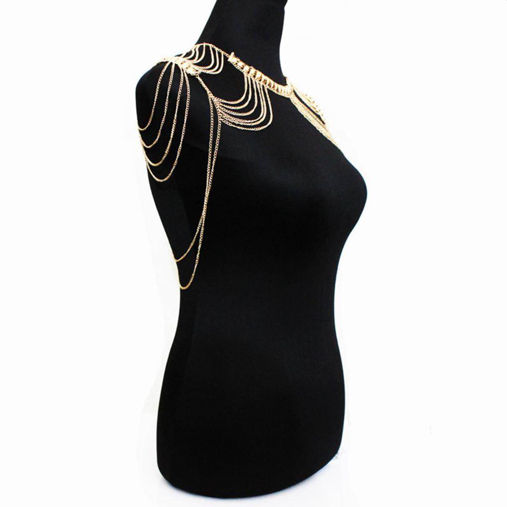 BNWEAR Pretty Statement Harness Necklace Tassel Shoulder Body Chain Bikini Jewelry