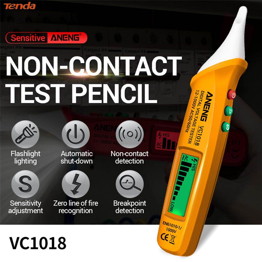Non-contact Digital Intelligent AC Voltage Meter 12V-1000V Voltmeter Buzzer Detector Backlit Screen