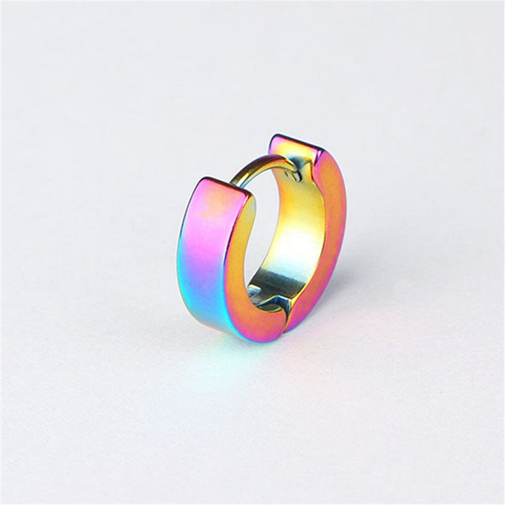 Korean Men's Titanium Steel Stud Earrings Retro Hip Hop Couple Earrings 1pcs