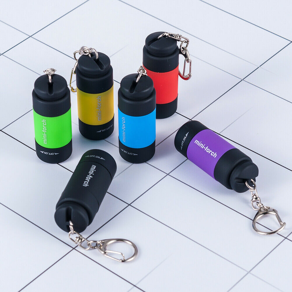 【TaroBall】Portable Đèn Pin LED Mini Chói Đèn Pin Chống Nước Treo Túi Siêu Nhỏ Đèn Pin Điện Cắm Trại Đi Bộ Đường Dài Siêu Sáng Sạc USB