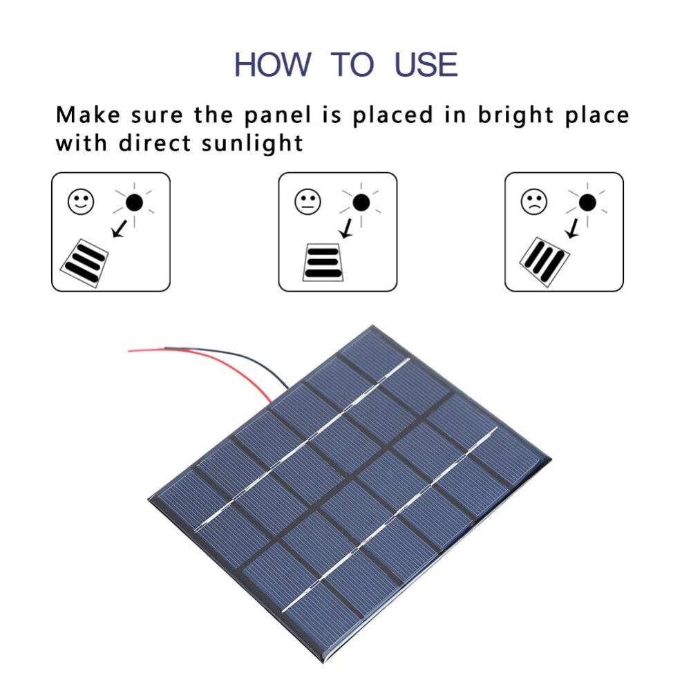 Tấm Năng Lượng Mặt Trời Polysilicon 2W 6V 330mA Tiện Dụng Bộ Pin Tự Làm