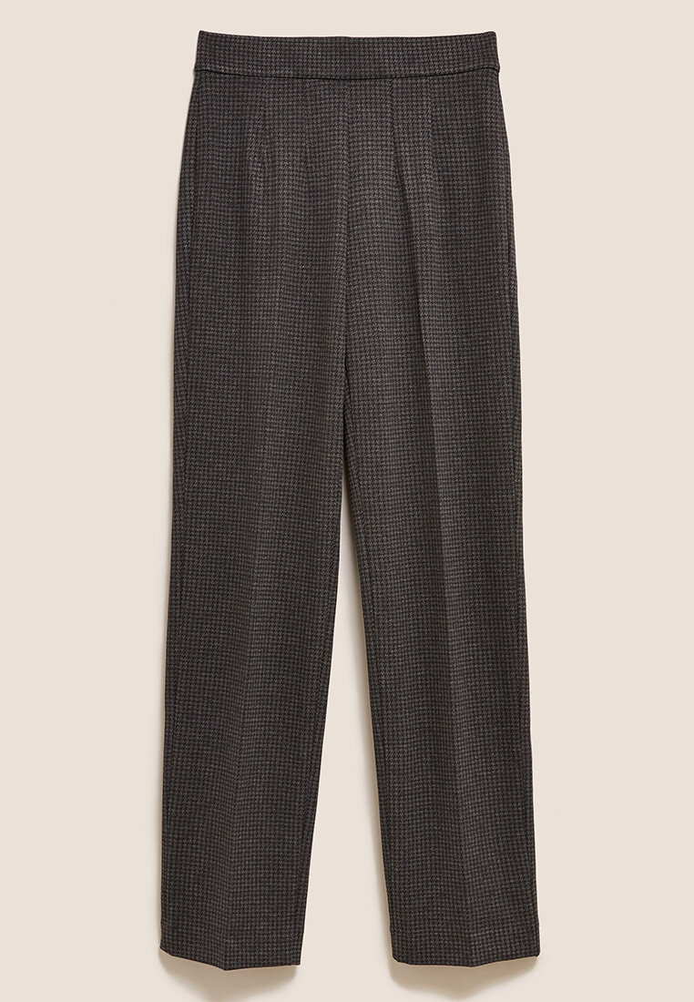 M\u0026S Jersey Houndstooth Straight Leg 