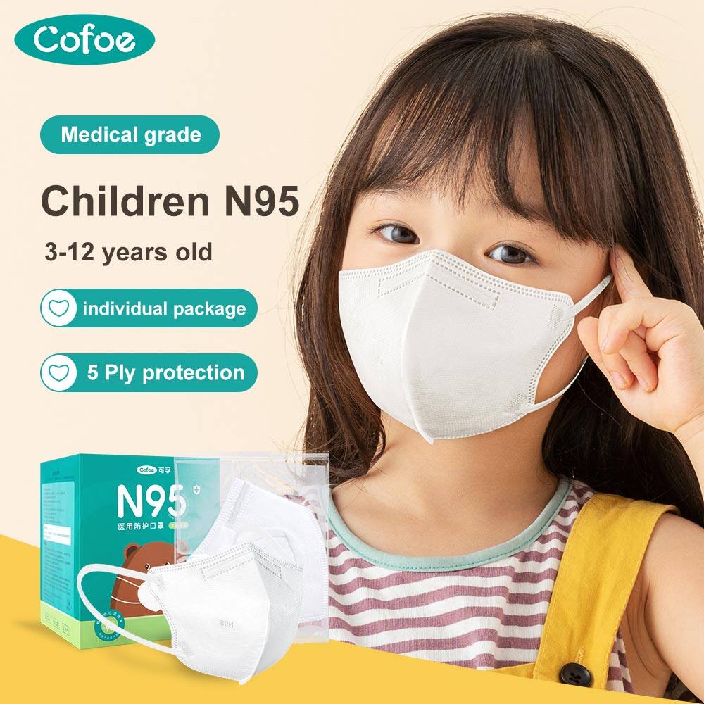 Cofoe Khẩu Trang Mỏ Vịt Bảo Vệ Y Tế N95 Cho Trẻ Em 5 Lớp Khẩu Trang Mặt Nạ