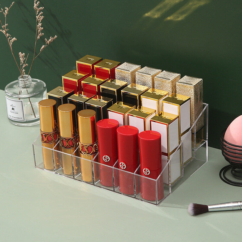 hộp son môi trong suốt hộp mỹ phẩm người giữ son môi hộp đồ trang sức hộp acrylic rõ ràng hộp lưu trữ acrylic Hộp đựng trang sức, đựng son môi, tủ acrylic trong suốt nhiều ngăn, mỹ phẩm nhựa bàn đựng son môi